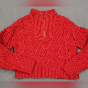 SANCTUARY- Red Quarter Zip Sweater-Size Small